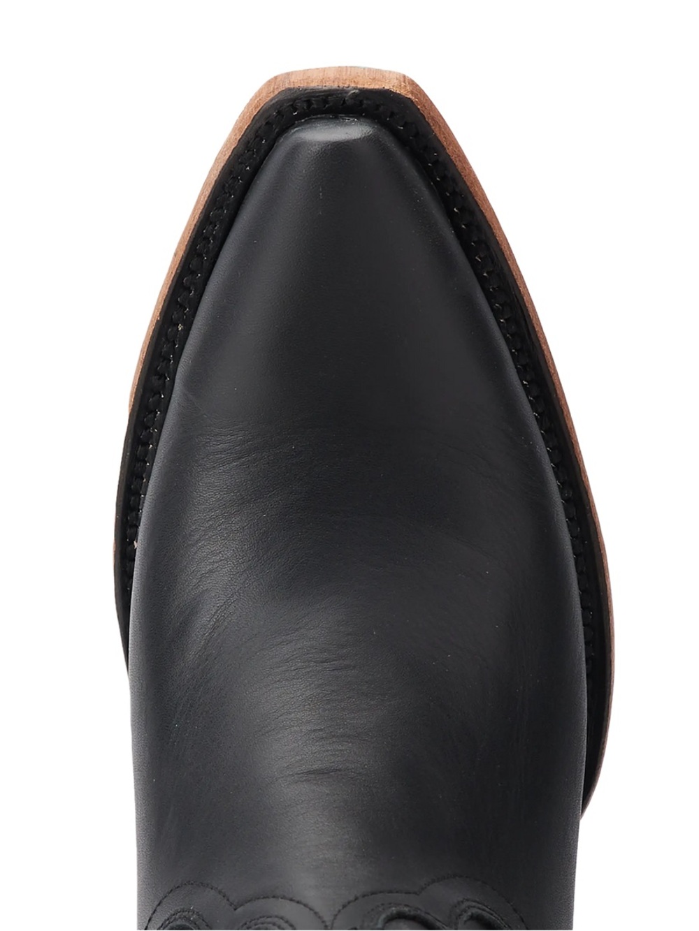 Lane- Emma Women's Black Leather Western Ankle Boots - Classic Pull-On Booties - Picture 3 of 4
